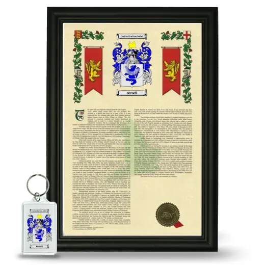 Bernell Framed Armorial History and Keychain - Black