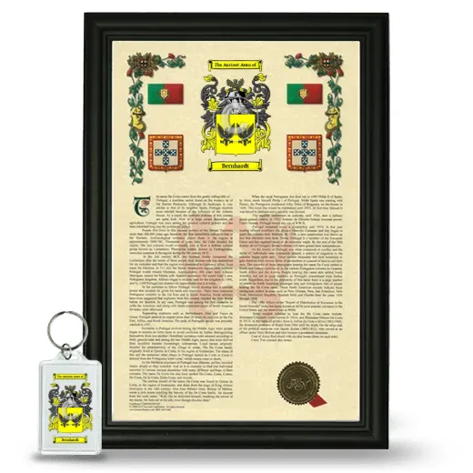 Bernhardt Framed Armorial History and Keychain - Black