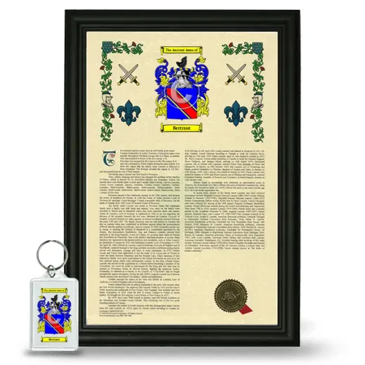 Bertrant Framed Armorial History and Keychain - Black