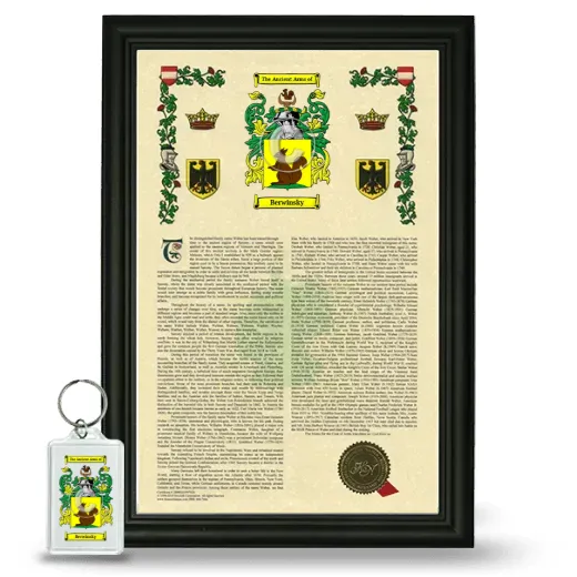 Berwinsky Framed Armorial History and Keychain - Black