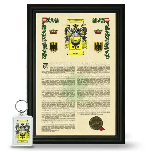 Beses Framed Armorial History and Keychain - Black