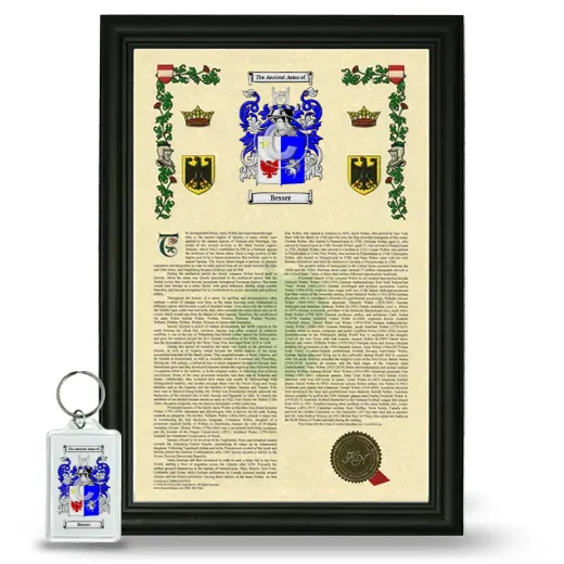 Besser Framed Armorial History and Keychain - Black