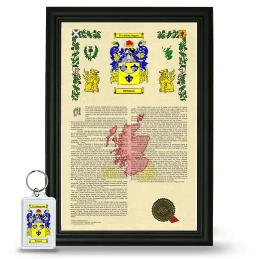 Betman Framed Armorial History and Keychain - Black