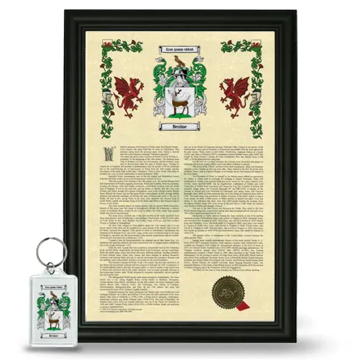 Beuine Framed Armorial History and Keychain - Black