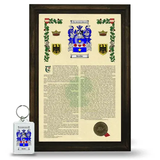 Beutler Framed Armorial History and Keychain - Brown