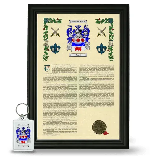 Beyel Framed Armorial History and Keychain - Black