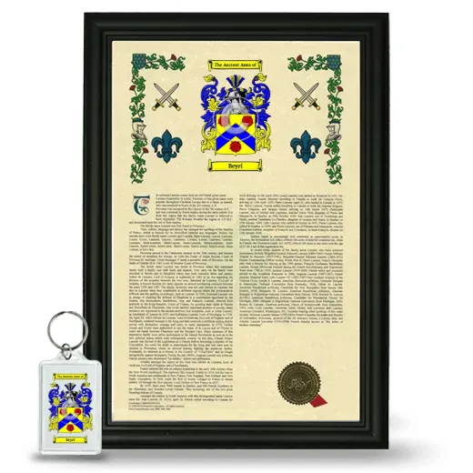 Beyel Framed Armorial History and Keychain - Black
