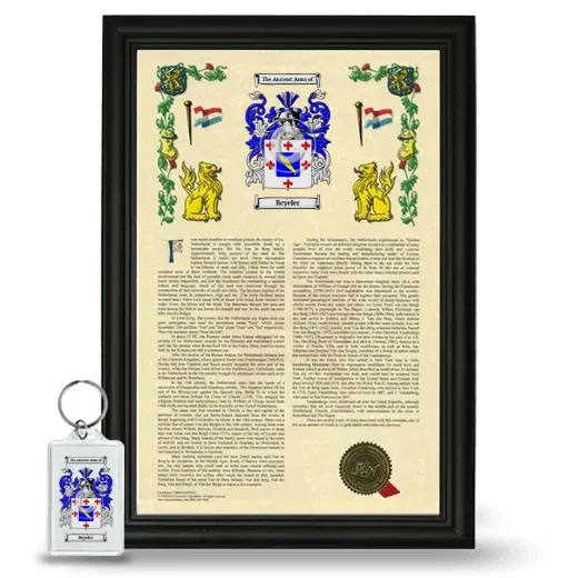 Beyeler Framed Armorial History and Keychain - Black