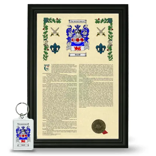 Beyell Framed Armorial History and Keychain - Black