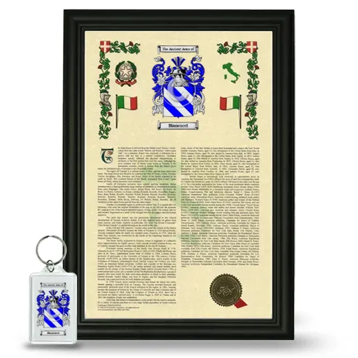 Biancucci Framed Armorial History and Keychain - Black