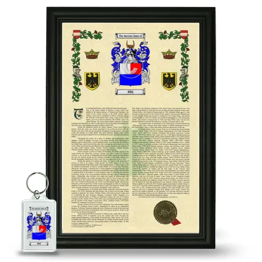 Bibi Framed Armorial History and Keychain - Black