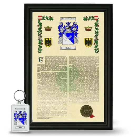 Bieber Framed Armorial History and Keychain - Black