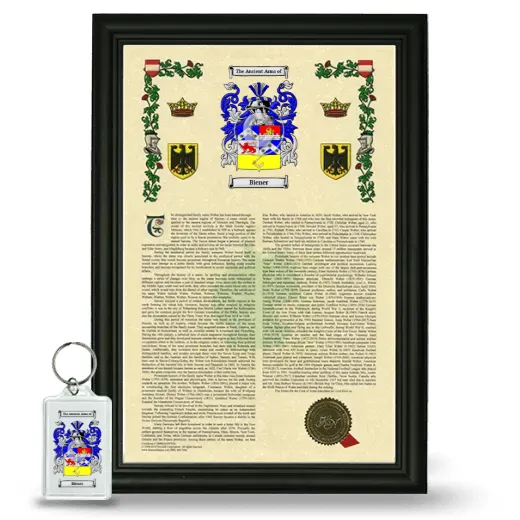 Biener Framed Armorial History and Keychain - Black