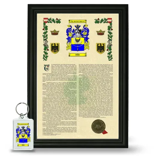 Billie Framed Armorial History and Keychain - Black