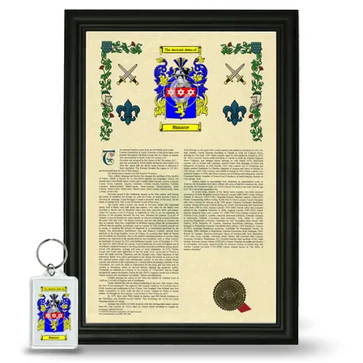 Bimarre Framed Armorial History and Keychain - Black