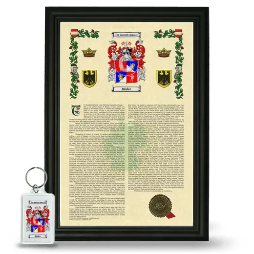 Binder Framed Armorial History and Keychain - Black