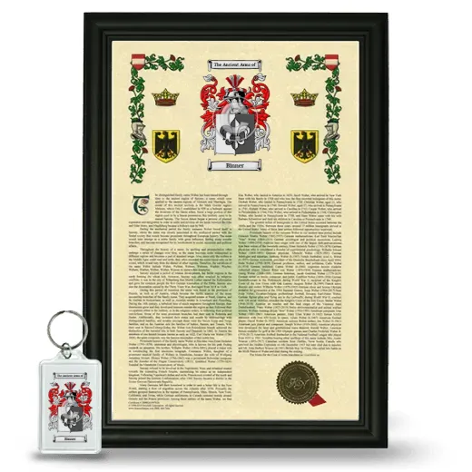 Binner Framed Armorial History and Keychain - Black