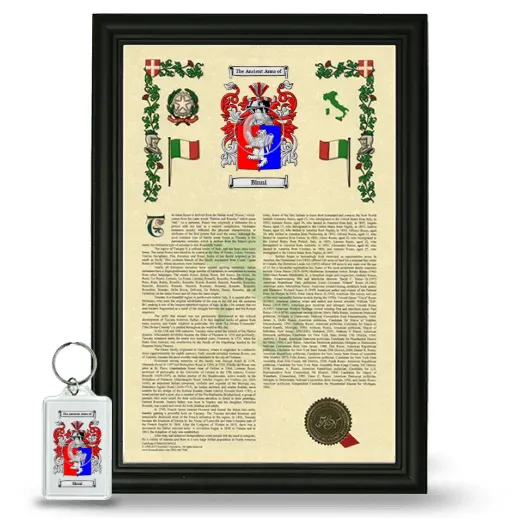 Binni Framed Armorial History and Keychain - Black