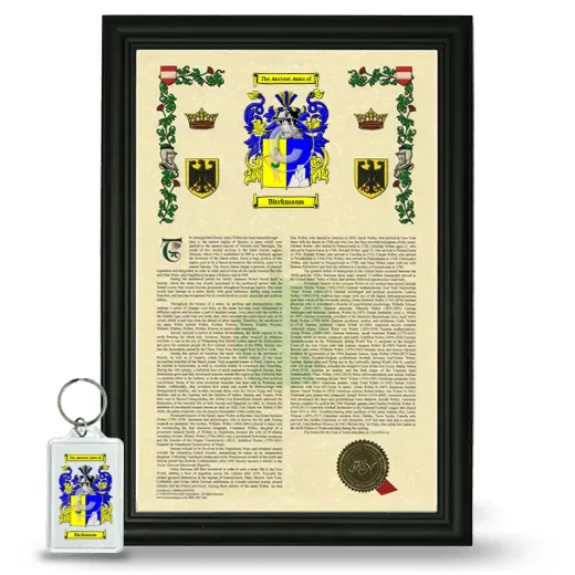 Birckmann Framed Armorial History and Keychain - Black