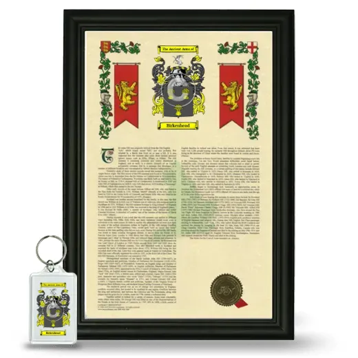 Birkenhead Framed Armorial History and Keychain - Black