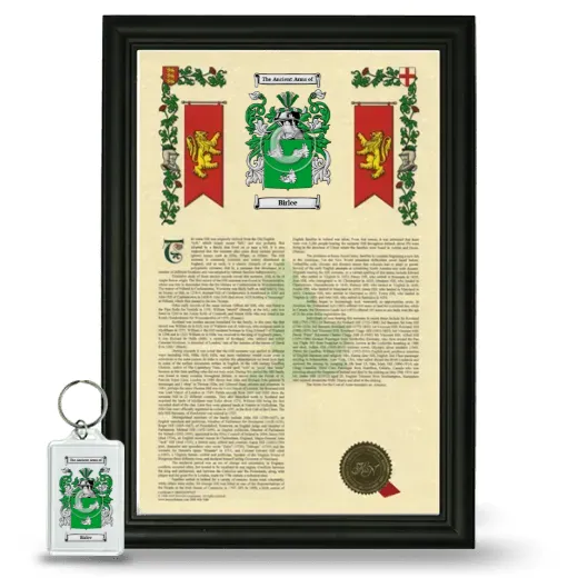 Birlee Framed Armorial History and Keychain - Black