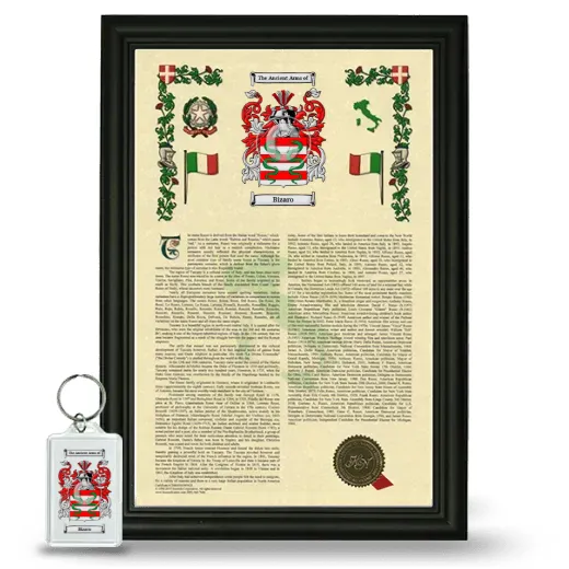 Bizaro Framed Armorial History and Keychain - Black