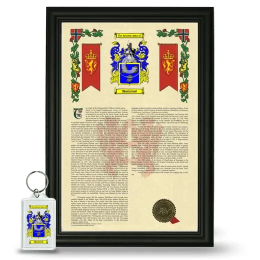 Bjornstad Framed Armorial History and Keychain - Black