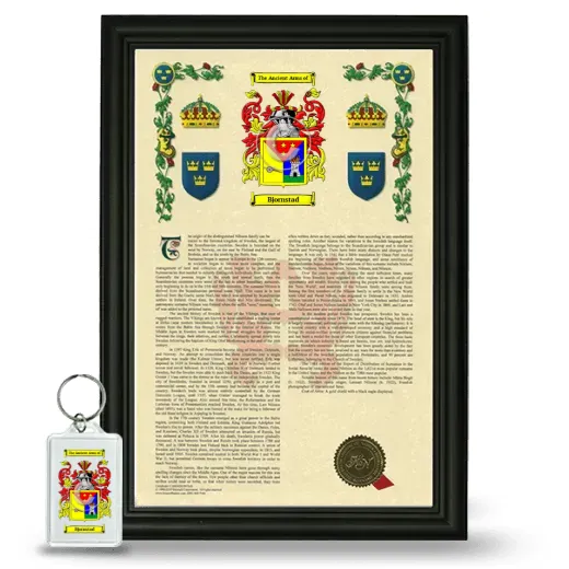 Bjornstad Framed Armorial History and Keychain - Black