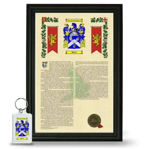 Blacer Framed Armorial History and Keychain - Black