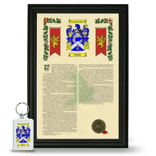Blachar Framed Armorial History and Keychain - Black