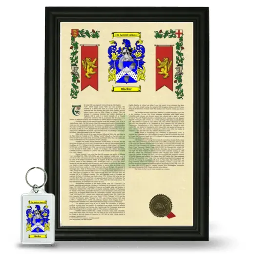 Blacker Framed Armorial History and Keychain - Black