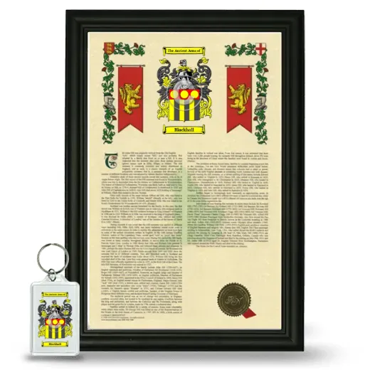 Blackhall Framed Armorial History and Keychain - Black