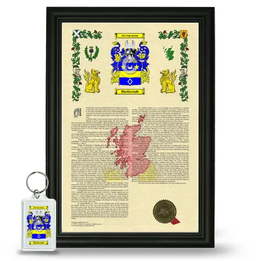Blackwoode Framed Armorial History and Keychain - Black