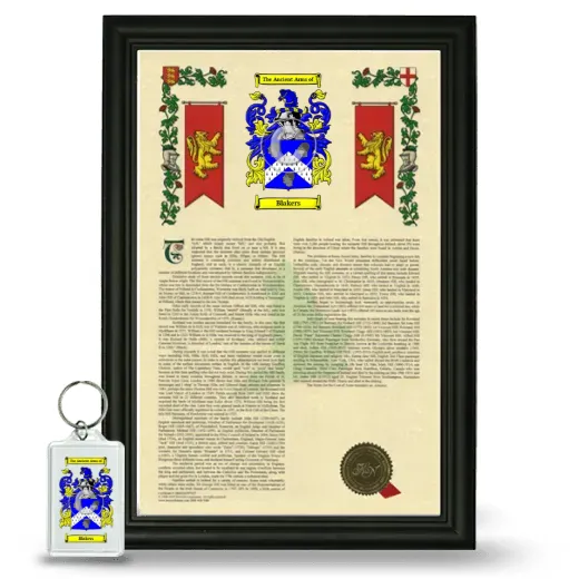 Blakers Framed Armorial History and Keychain - Black