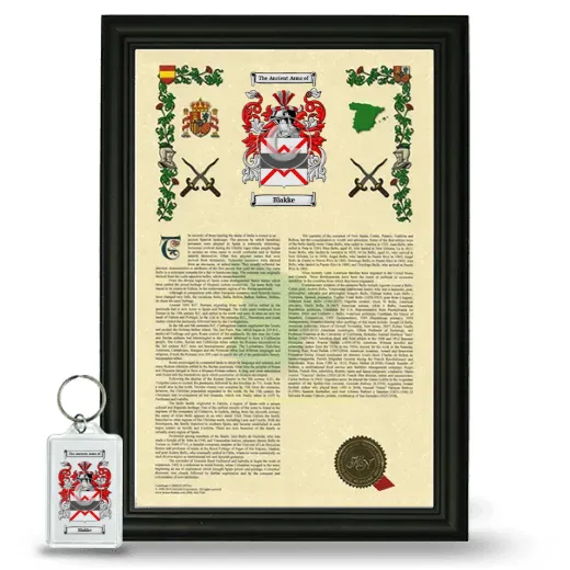 Blakke Framed Armorial History and Keychain - Black