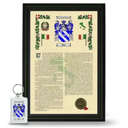 Blanc Framed Armorial History and Keychain - Black