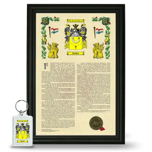 Blankes Framed Armorial History and Keychain - Black