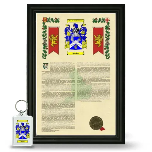 Blecker Framed Armorial History and Keychain - Black