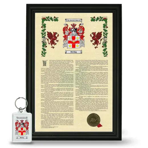 Bleving Framed Armorial History and Keychain - Black