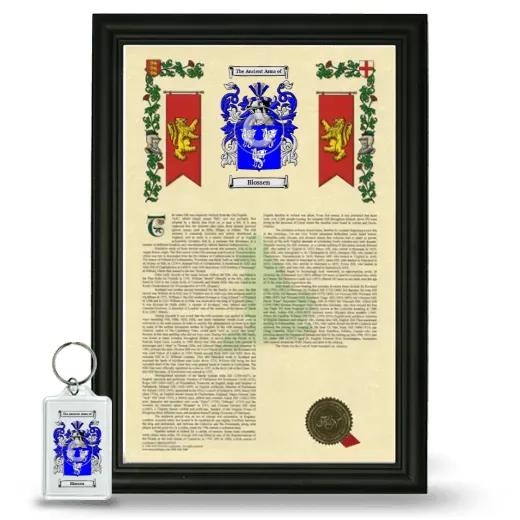 Blossen Framed Armorial History and Keychain - Black
