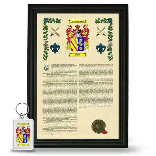 Blout Framed Armorial History and Keychain - Black