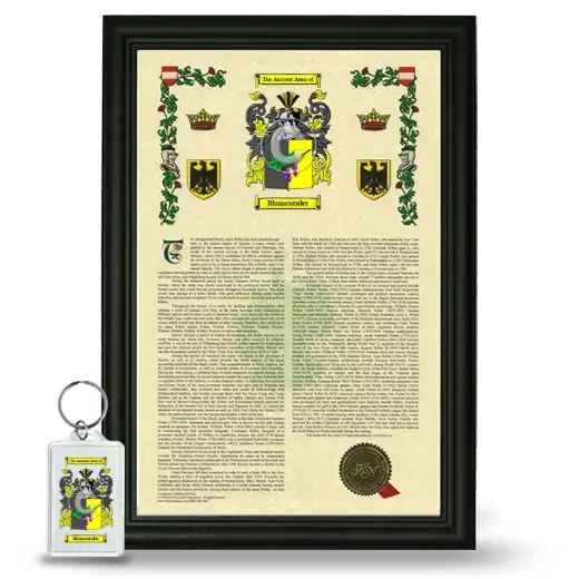 Blumentaler Framed Armorial History and Keychain - Black