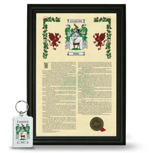 Boains Framed Armorial History and Keychain - Black