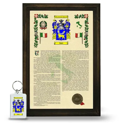 Boari Framed Armorial History and Keychain - Brown