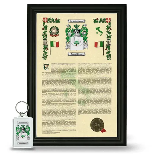 Boccadifuoco Framed Armorial History and Keychain - Black