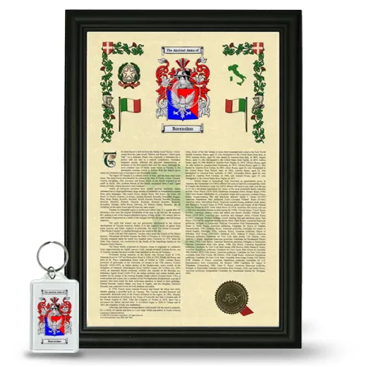 Boccasino Framed Armorial History and Keychain - Black