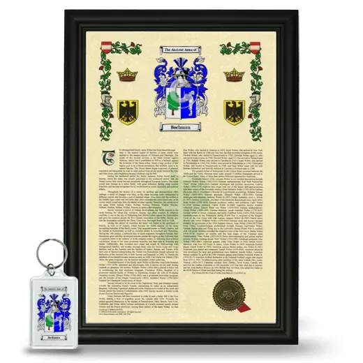 Bochman Framed Armorial History and Keychain - Black