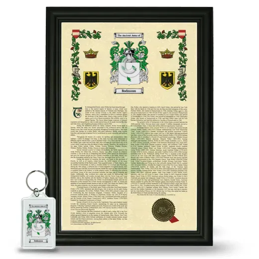 Bodmann Framed Armorial History and Keychain - Black