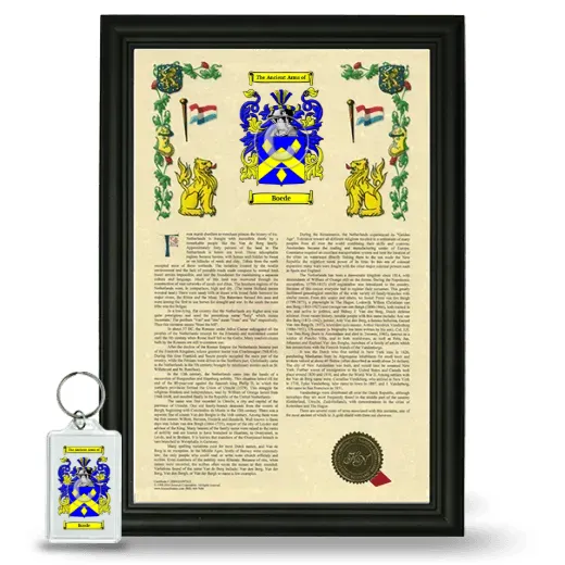 Boede Framed Armorial History and Keychain - Black