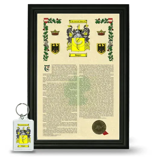 Boeger Framed Armorial History and Keychain - Black